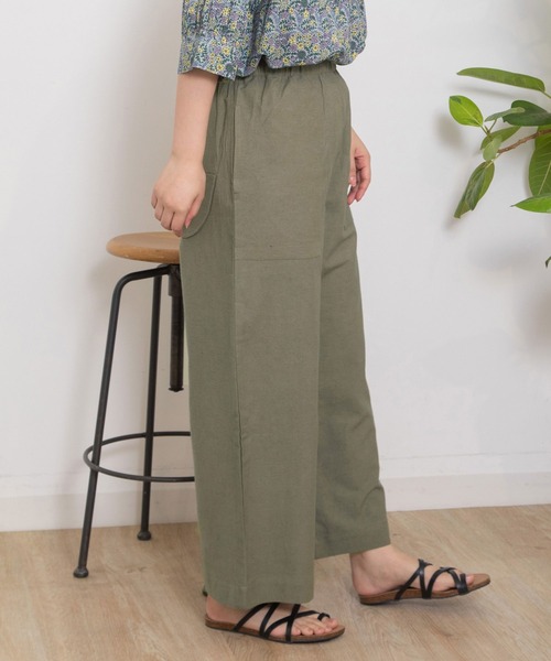 POU DOU DOU（プードゥドゥ）の「＜made in INDIA＞normes とりポケットワイドパンツ（その他パンツ・レディース・カーキ/ブラック/ネイビー/キナリ・3）」の12枚目の写真