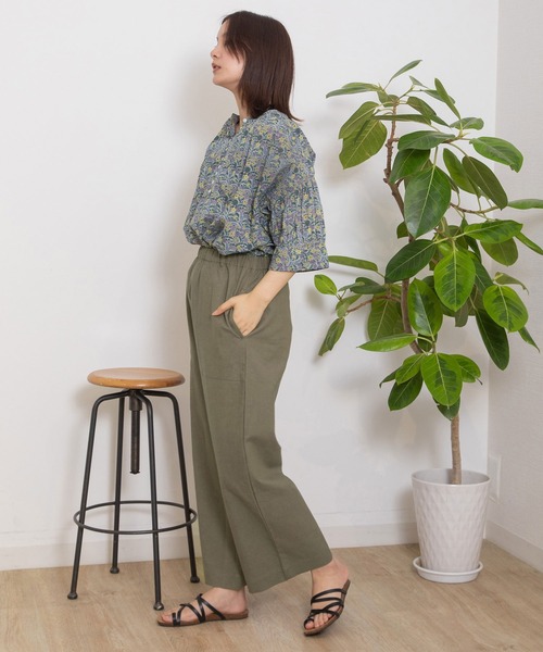 POU DOU DOU（プードゥドゥ）の「＜made in INDIA＞normes とりポケットワイドパンツ（その他パンツ・レディース・カーキ/ブラック/ネイビー/キナリ・3）」の16枚目の写真