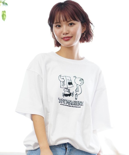 TOY MACHINE(トイ マシーン)の「【ムラサキスポーツ限定】TOY MACHINE/トイマシーン ビックシルエットTシャツ 刺繍 MTMSEST25(Tシャツ/カットソー・レディース・ブラック/ホワイト・M/L/XL)」の1枚目の写真