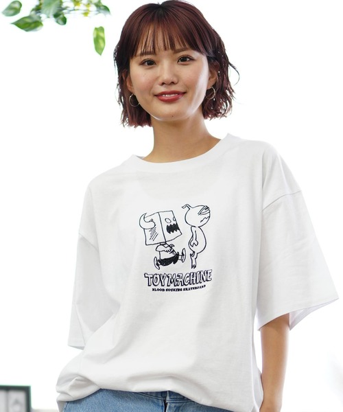 TOY MACHINE(トイ マシーン)の「【ムラサキスポーツ限定】TOY MACHINE/トイマシーン ビックシルエットTシャツ 刺繍 MTMSEST25(Tシャツ/カットソー・レディース・ブラック/ホワイト・M/L/XL)」の3枚目の写真