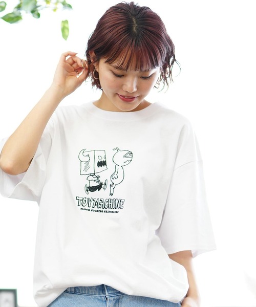 TOY MACHINE(トイ マシーン)の「【ムラサキスポーツ限定】TOY MACHINE/トイマシーン ビックシルエットTシャツ 刺繍 MTMSEST25(Tシャツ/カットソー・レディース・ブラック/ホワイト・M/L/XL)」の4枚目の写真