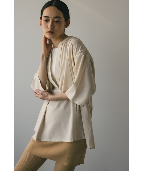 【極美品】＜STYLE MIXER＞スタイルミキサー　ラダーレースシャツ　白　F リネンミックスラダーレーストップ（シャツ/ブラウス