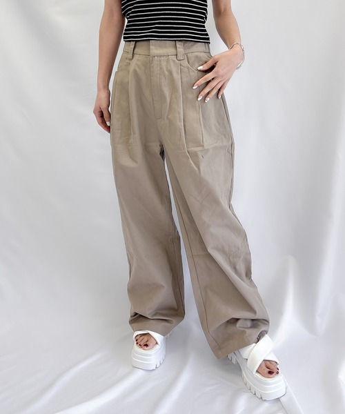 【セール】チノワイドパンツ（チノパンツ）｜ENVYM（アンビー）