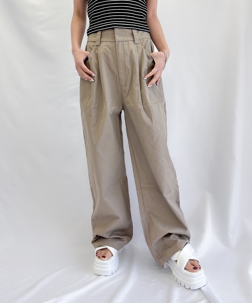 【セール】チノワイドパンツ（チノパンツ）｜ENVYM（アンビー）