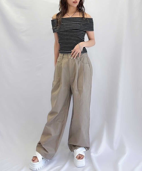 【セール】チノワイドパンツ（チノパンツ）｜ENVYM（アンビー）