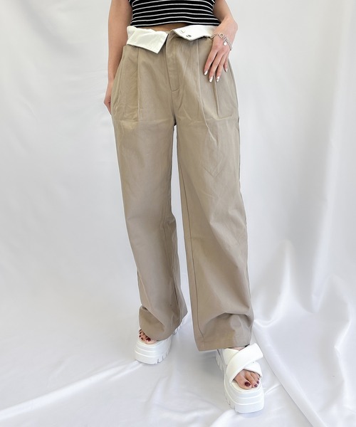 【セール】チノワイドパンツ（チノパンツ）｜ENVYM（アンビー）