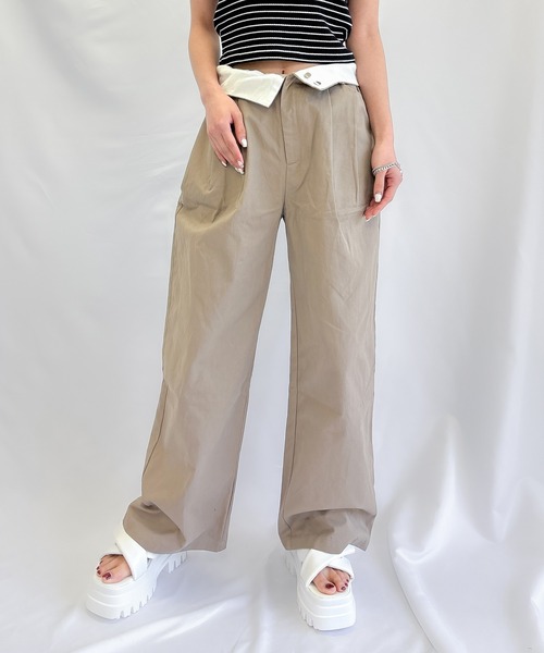 【セール】チノワイドパンツ（チノパンツ）｜ENVYM（アンビー）