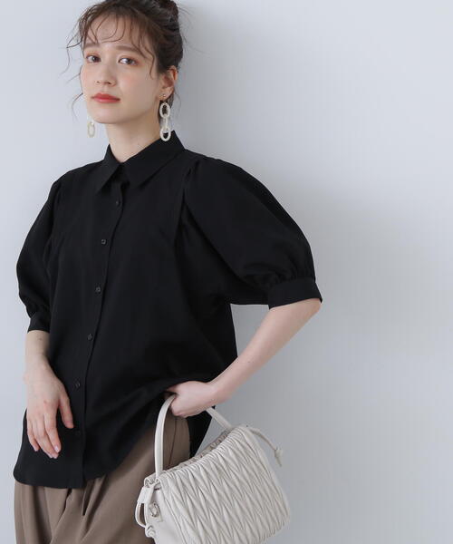 N.（N. Natural Beauty Basic）（エヌエヌナチュラルビューティーベーシック）の「【WEB限定】◆◇ポプリンボリュームスリーブブラウス（シャツ/ブラウス・レディース・ブルー/ブラック/パープル・MEDIUM）」の22枚目の写真