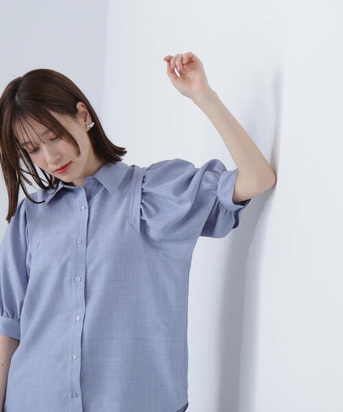 N.（N. Natural Beauty Basic）（エヌエヌナチュラルビューティーベーシック）の「【WEB限定】◆◇ポプリンボリュームスリーブブラウス（シャツ/ブラウス・レディース・ブルー/ブラック/パープル・MEDIUM）」の2枚目の写真