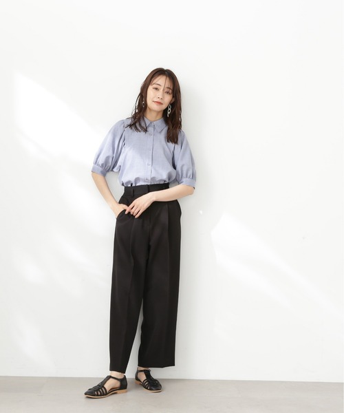 N.（N. Natural Beauty Basic）（エヌエヌナチュラルビューティーベーシック）の「【WEB限定】◆◇ポプリンボリュームスリーブブラウス（シャツ/ブラウス・レディース・ブルー/ブラック/パープル・MEDIUM）」の10枚目の写真