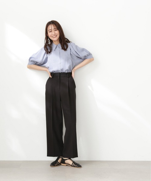 N.（N. Natural Beauty Basic）（エヌエヌナチュラルビューティーベーシック）の「【WEB限定】◆◇ポプリンボリュームスリーブブラウス（シャツ/ブラウス・レディース・ブルー/ブラック/パープル・MEDIUM）」の12枚目の写真