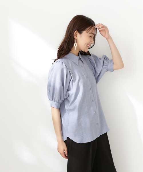 N.（N. Natural Beauty Basic）（エヌエヌナチュラルビューティーベーシック）の「【WEB限定】◆◇ポプリンボリュームスリーブブラウス（シャツ/ブラウス・レディース・ブルー/ブラック/パープル・MEDIUM）」の16枚目の写真