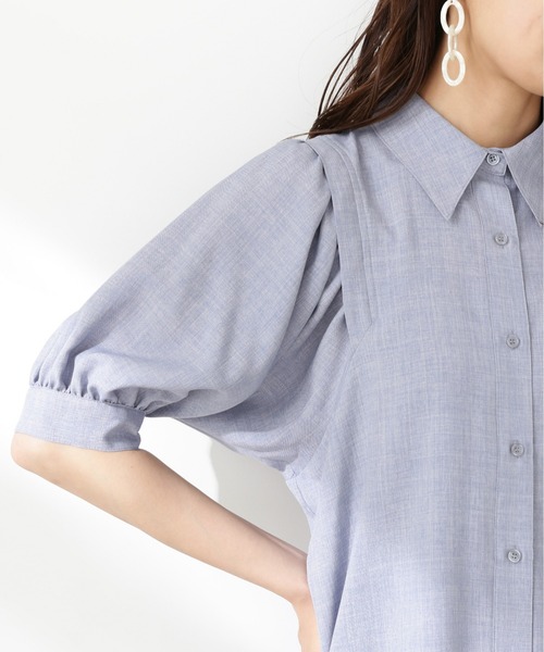 N.（N. Natural Beauty Basic）（エヌエヌナチュラルビューティーベーシック）の「【WEB限定】◆◇ポプリンボリュームスリーブブラウス（シャツ/ブラウス・レディース・ブルー/ブラック/パープル・MEDIUM）」の18枚目の写真