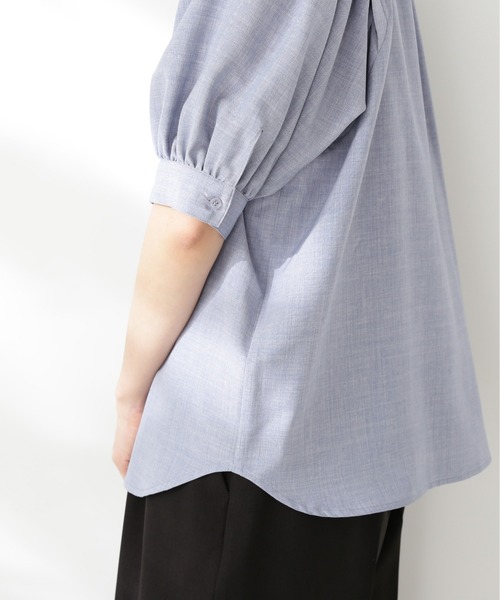 N.（N. Natural Beauty Basic）（エヌエヌナチュラルビューティーベーシック）の「【WEB限定】◆◇ポプリンボリュームスリーブブラウス（シャツ/ブラウス・レディース・ブルー/ブラック/パープル・MEDIUM）」の19枚目の写真