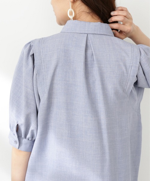 N.（N. Natural Beauty Basic）（エヌエヌナチュラルビューティーベーシック）の「【WEB限定】◆◇ポプリンボリュームスリーブブラウス（シャツ/ブラウス・レディース・ブルー/ブラック/パープル・MEDIUM）」の20枚目の写真