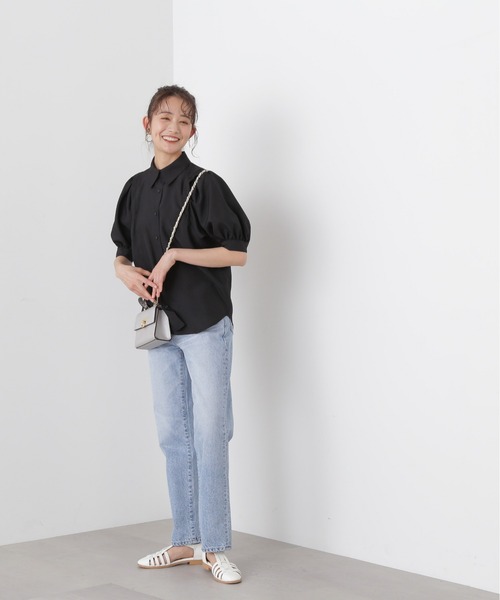 N.（N. Natural Beauty Basic）（エヌエヌナチュラルビューティーベーシック）の「【WEB限定】◆◇ポプリンボリュームスリーブブラウス（シャツ/ブラウス・レディース・ブルー/ブラック/パープル・MEDIUM）」の5枚目の写真