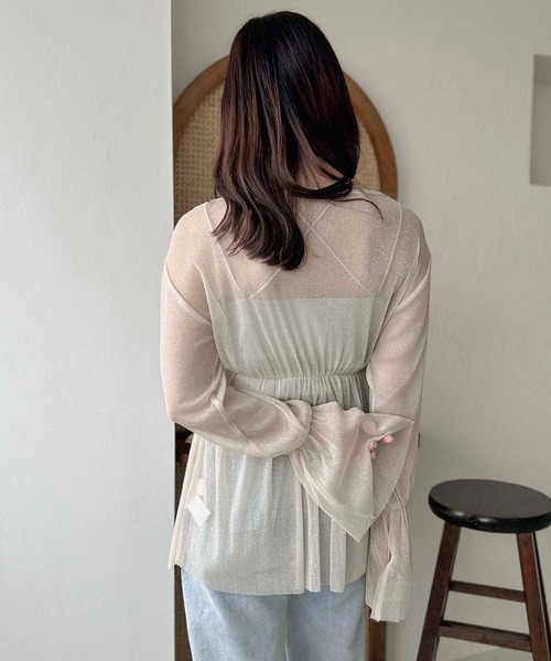 apres jour clair(アプレジュールクレア)の「【apres jour clair】ラメチュールトップス【ZOZOTOWN限定アイテム】(Tシャツ/カットソー・レディース・ピンクベージュ/アイボリー/グレー/シルバー・フリー/X-LARGE)」の15枚目の写真