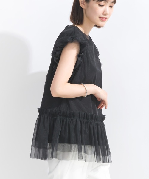 PICCIN（ピッチン）の「【WEB限定】チュールフリルトップス（Tシャツ/カットソー・レディース・ブラック/ブルー・M）」の19枚目の写真