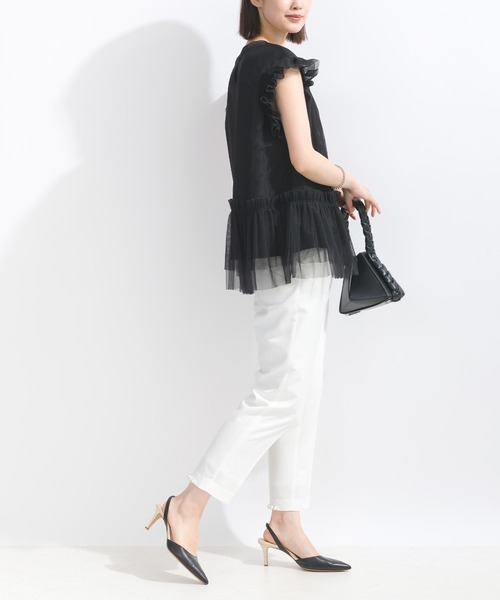 PICCIN（ピッチン）の「【WEB限定】チュールフリルトップス（Tシャツ/カットソー・レディース・ブラック/ブルー・M）」の3枚目の写真