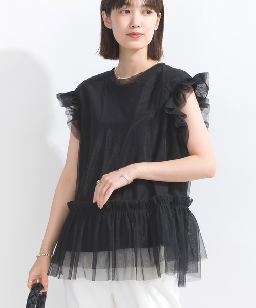 PICCIN（ピッチン）の「【WEB限定】チュールフリルトップス（Tシャツ/カットソー・レディース・ブラック/ブルー・M）」の18枚目の写真