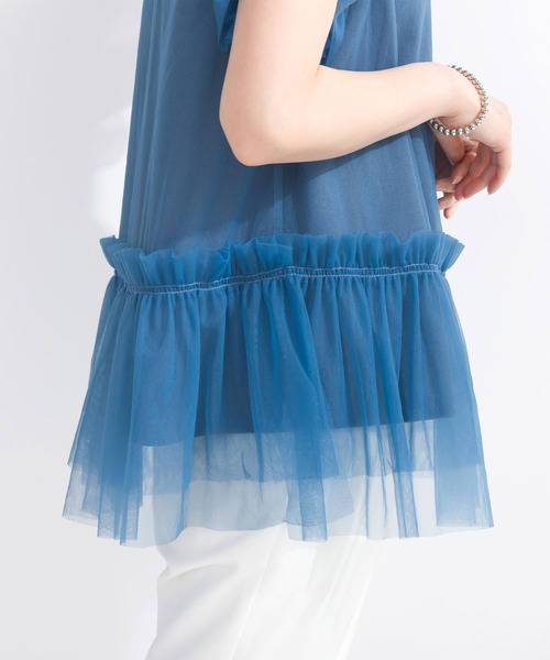 PICCIN（ピッチン）の「【WEB限定】チュールフリルトップス（Tシャツ/カットソー・レディース・ブラック/ブルー・M）」の15枚目の写真