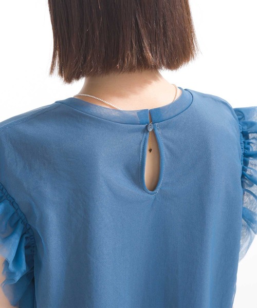 PICCIN（ピッチン）の「【WEB限定】チュールフリルトップス（Tシャツ/カットソー・レディース・ブラック/ブルー・M）」の13枚目の写真