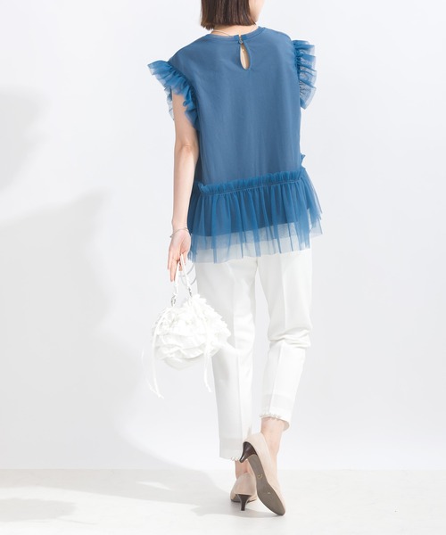 PICCIN（ピッチン）の「【WEB限定】チュールフリルトップス（Tシャツ/カットソー・レディース・ブラック/ブルー・M）」の11枚目の写真