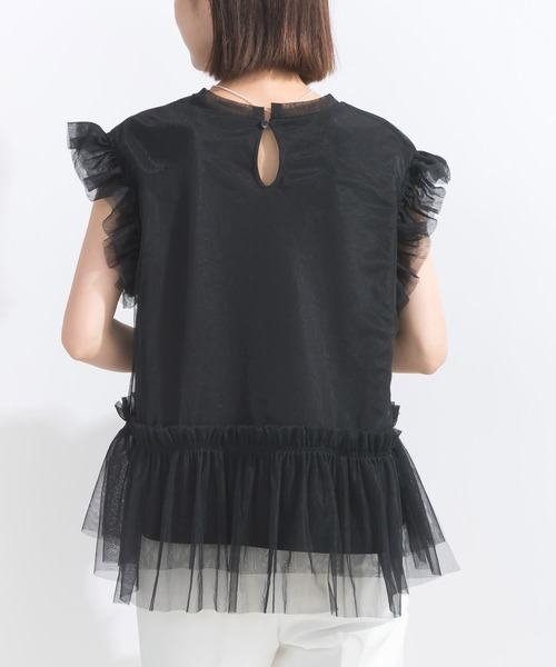 PICCIN（ピッチン）の「【WEB限定】チュールフリルトップス（Tシャツ/カットソー・レディース・ブラック/ブルー・M）」の20枚目の写真