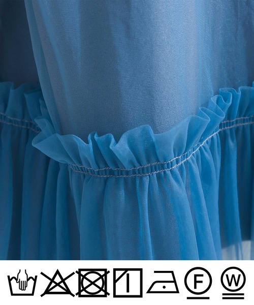 PICCIN（ピッチン）の「【WEB限定】チュールフリルトップス（Tシャツ/カットソー・レディース・ブラック/ブルー・M）」の16枚目の写真