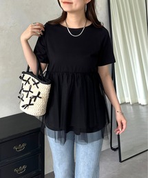 prose verse | 裾チュールレイヤードペプラムTシャツ(Tシャツ/カットソー)