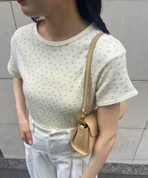 Amiur | flower pattern waffle t shirt / フラワーパターンワッフルtシャツ(Tシャツ/カットソー)