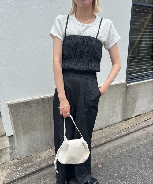 Amiur（エミレ）の「flower pattern waffle t shirt / フラワーパターンワッフルtシャツ（Tシャツ/カットソー・レディース・ホワイト/クリーム・FREE）」の4枚目の写真