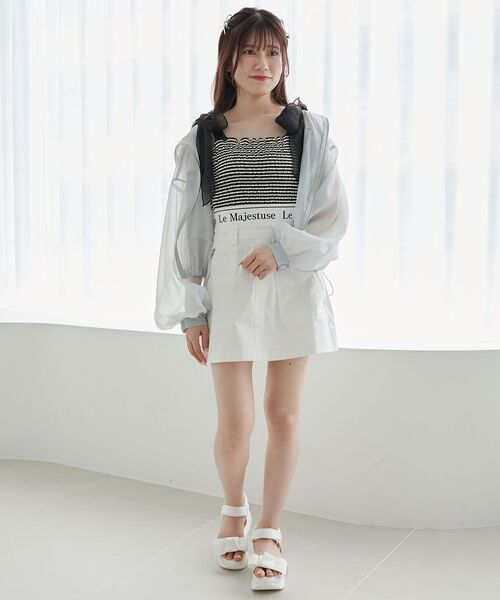 MAJESTIC LEGON(マジェスティックレゴン)の「ウエストロゴカーゴミニスカパン(カーゴパンツ・レディース・ブラック/オフホワイト/ピンク・MEDIUM)」の15枚目の写真