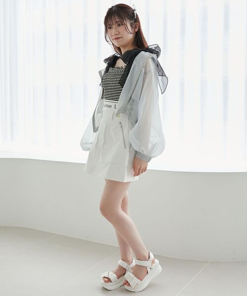 MAJESTIC LEGON(マジェスティックレゴン)の「ウエストロゴカーゴミニスカパン(カーゴパンツ・レディース・ブラック/オフホワイト/ピンク・MEDIUM)」の13枚目の写真