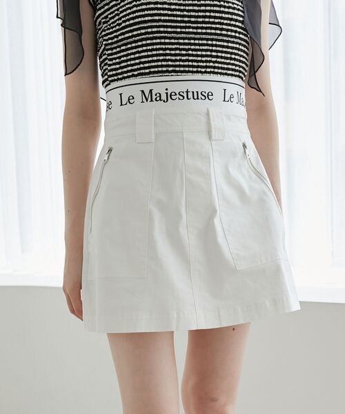 MAJESTIC LEGON(マジェスティックレゴン)の「ウエストロゴカーゴミニスカパン(カーゴパンツ・レディース・ブラック/オフホワイト/ピンク・MEDIUM)」の11枚目の写真