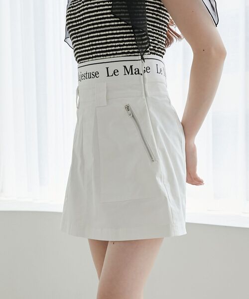 MAJESTIC LEGON(マジェスティックレゴン)の「ウエストロゴカーゴミニスカパン(カーゴパンツ・レディース・ブラック/オフホワイト/ピンク・MEDIUM)」の10枚目の写真