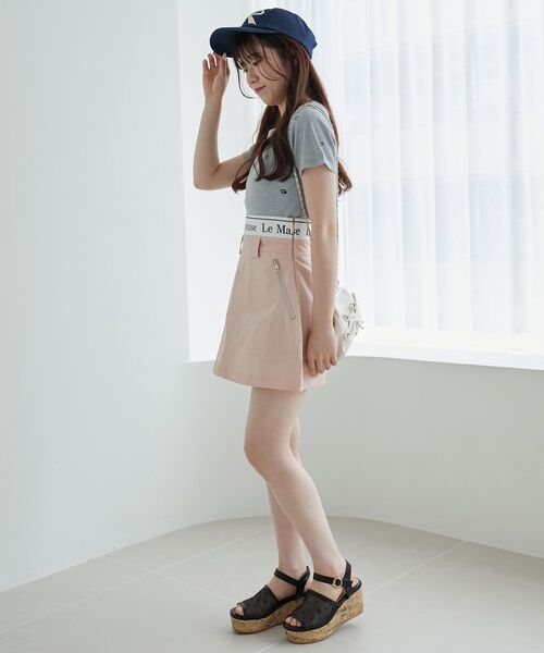 MAJESTIC LEGON(マジェスティックレゴン)の「ウエストロゴカーゴミニスカパン(カーゴパンツ・レディース・ブラック/オフホワイト/ピンク・MEDIUM)」の20枚目の写真