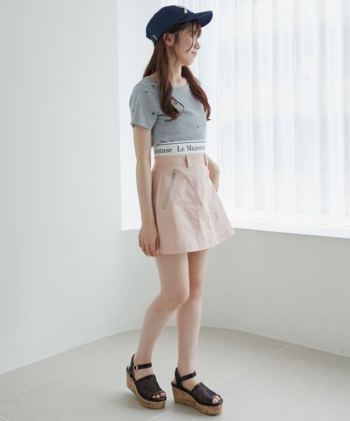 MAJESTIC LEGON(マジェスティックレゴン)の「ウエストロゴカーゴミニスカパン(カーゴパンツ・レディース・ブラック/オフホワイト/ピンク・MEDIUM)」の21枚目の写真