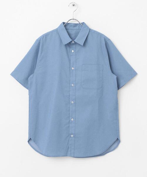 ITEMS URBANRESEARCH（アイテムズ アーバンリサーチ）の「TCインディゴ レギュラーカラー半袖シャツ（シャツ/ブラウス・メンズ・ライトブルー/ネイビー/ブルー・LARGE/MEDIUM）」の4枚目の写真