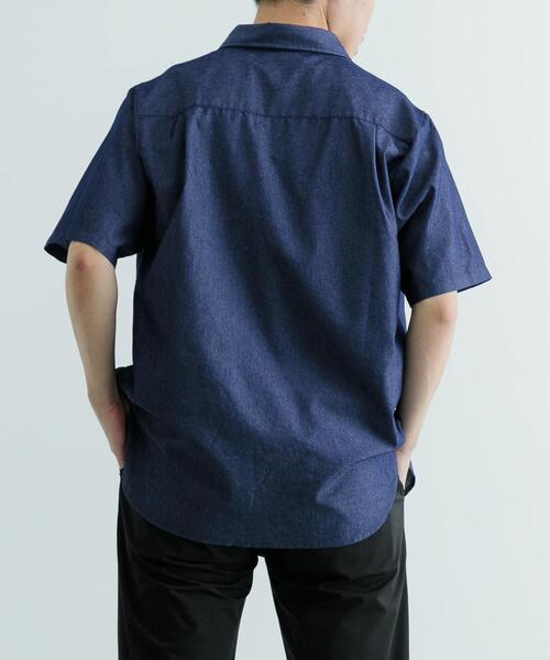 ITEMS URBANRESEARCH（アイテムズ アーバンリサーチ）の「TCインディゴ レギュラーカラー半袖シャツ（シャツ/ブラウス・メンズ・ライトブルー/ネイビー/ブルー・LARGE/MEDIUM）」の9枚目の写真