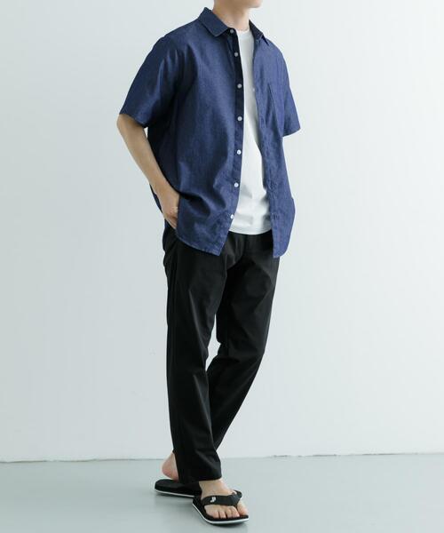 ITEMS URBANRESEARCH（アイテムズ アーバンリサーチ）の「TCインディゴ レギュラーカラー半袖シャツ（シャツ/ブラウス・メンズ・ライトブルー/ネイビー/ブルー・LARGE/MEDIUM）」の10枚目の写真