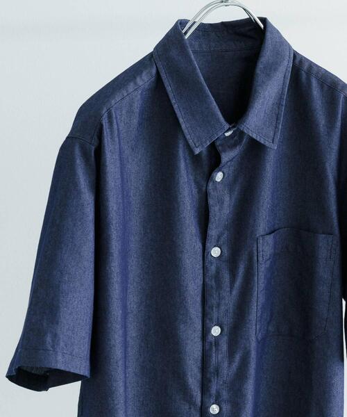 ITEMS URBANRESEARCH（アイテムズ アーバンリサーチ）の「TCインディゴ レギュラーカラー半袖シャツ（シャツ/ブラウス・メンズ・ライトブルー/ネイビー/ブルー・LARGE/MEDIUM）」の11枚目の写真