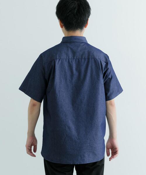 ITEMS URBANRESEARCH（アイテムズ アーバンリサーチ）の「TCインディゴ レギュラーカラー半袖シャツ（シャツ/ブラウス・メンズ・ライトブルー/ネイビー/ブルー・LARGE/MEDIUM）」の14枚目の写真