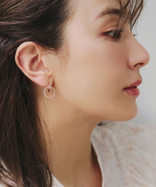 金属アレルギー対応】ダブルリングピアス（ピアス（両耳用