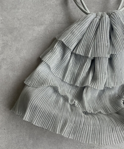 Thevon（ゼボン）の「ラメシアーフリル巾着バッグ（トートバッグ・レディース・ブラック/オフホワイト/ブラウン・FREE）」の21枚目の写真