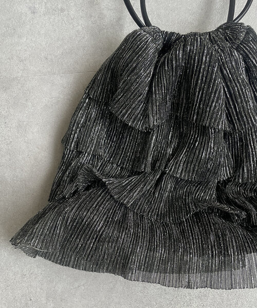 Thevon（ゼボン）の「ラメシアーフリル巾着バッグ（トートバッグ・レディース・ブラック/オフホワイト/ブラウン・FREE）」の15枚目の写真