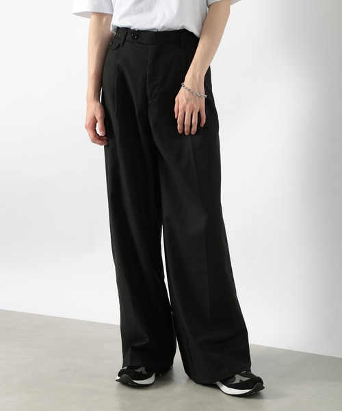 SETUP7（セットアップセブン）の「【SETUP7】オーバーワイドタックスラックスパンツ SCCH364（スラックス・メンズ・ブラック/ブラウン・M/L/XL）」の2枚目の写真