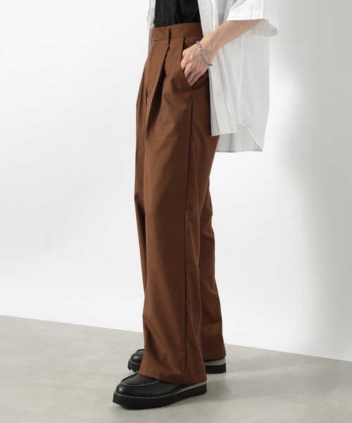 SETUP7（セットアップセブン）の「【SETUP7】オーバーワイドタックスラックスパンツ SCCH364（スラックス・メンズ・ブラック/ブラウン・M/L/XL）」の14枚目の写真