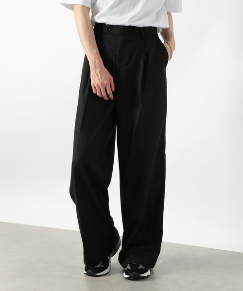 SETUP7（セットアップセブン）の「【SETUP7】オーバーワイドタックスラックスパンツ SCCH364（スラックス・メンズ・ブラック/ブラウン・M/L/XL）」の9枚目の写真