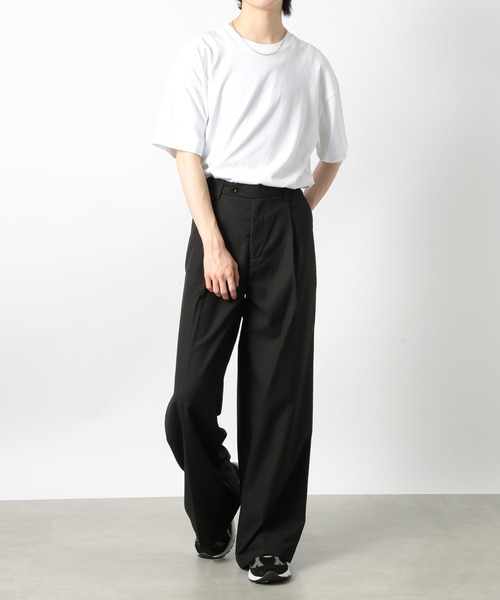 SETUP7（セットアップセブン）の「【SETUP7】オーバーワイドタックスラックスパンツ SCCH364（スラックス・メンズ・ブラック/ブラウン・M/L/XL）」の4枚目の写真